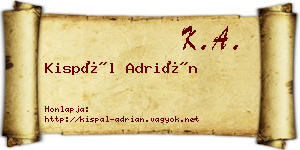 Kispál Adrián névjegykártya